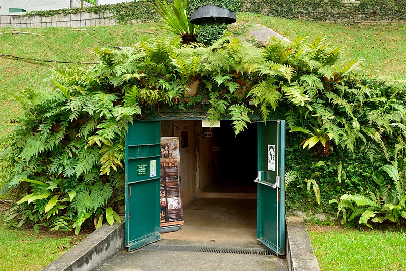 The entrance to the Battle Box Museum at Fort Canning in Singapore